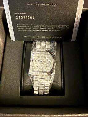 JBW Reserve Cristal Silver Iced Out Diamond Watch